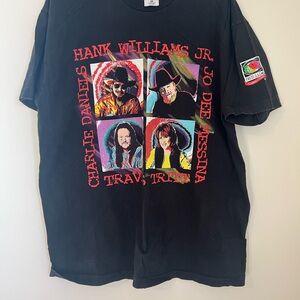 XL Vintage Band Fruit of the Loom Tour Graphic Tee - Black with Color Pop